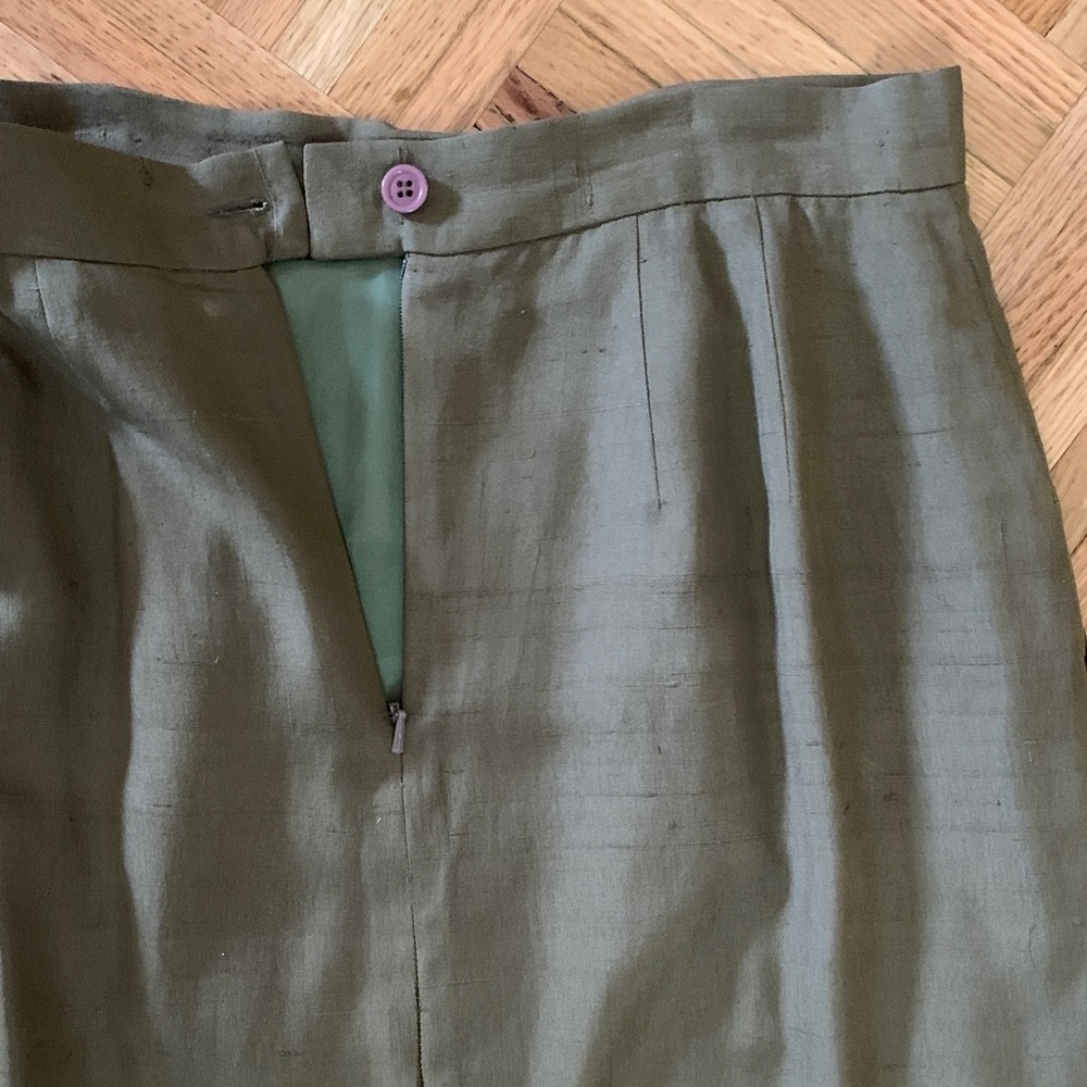 Diane Gilman Silk Floral Blazer Women’s Size 4 - & Anne Klein Olive Skirt - Picture 7 of 14